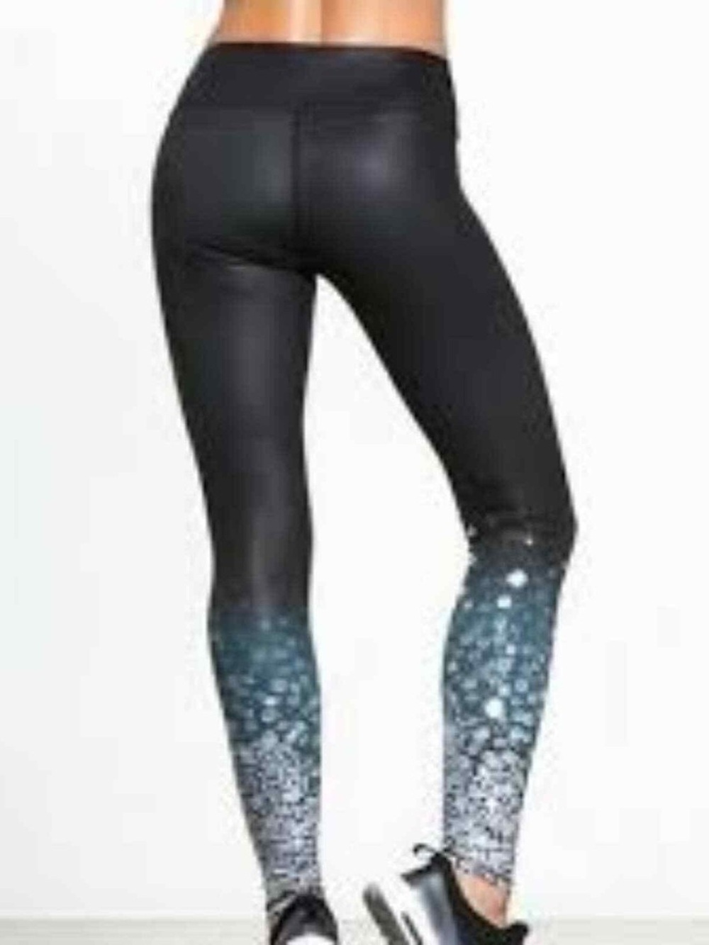 Alo Yoga Airbrush Mid Rise Graphic Leggings Black Silver Size M